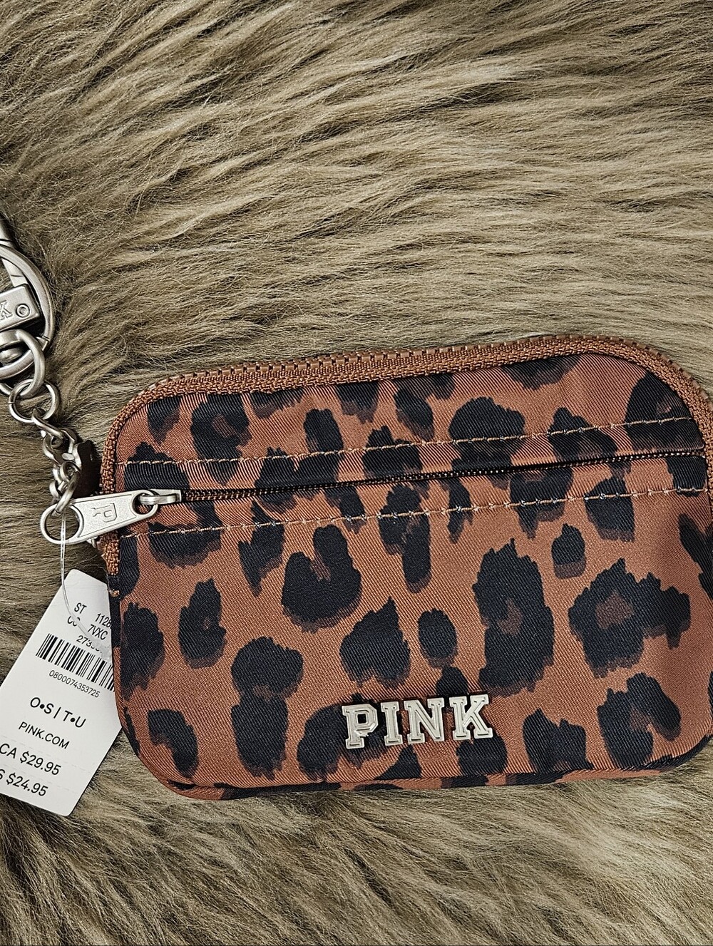 PINK Victoria's Secret card case wallet in Brown Leopard